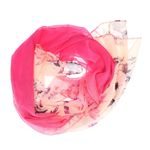 Fashion, accesorii si bijuterii - Femei - Accesorii femei - Esarfe si fulare femei - Esarfa, de dama, Buticcochet, din poliester, imprimeu cu frunze stilizate, 50x150 cm, Roz - ES1990 - Infinity.ro