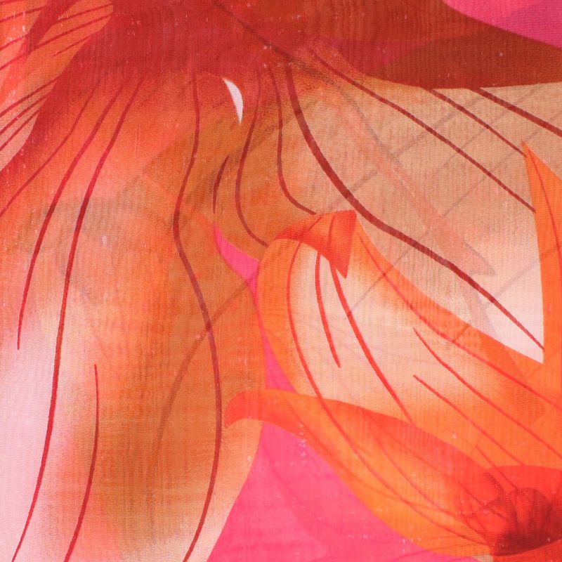 Fashion, accesorii si bijuterii - Femei - Accesorii femei - Esarfe si fulare femei - Esarfa, de dama, Buticcochet, din poliester, imprimeu floral, 50x150 cm, Roz - ES1983 - Infinity.ro