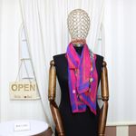 Fashion, accesorii si bijuterii - Femei - Accesorii femei - Esarfe si fulare femei - Esarfa, de dama, Buticcochet, din poliester, imprimeu cu trandafiri, 50x160 cm, Fucsia - ES1822 - Infinity.ro