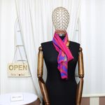 Fashion, accesorii si bijuterii - Femei - Accesorii femei - Esarfe si fulare femei - Esarfa, de dama, Buticcochet, din poliester, imprimeu cu trandafiri, 50x160 cm, Fucsia - ES1822 - Infinity.ro