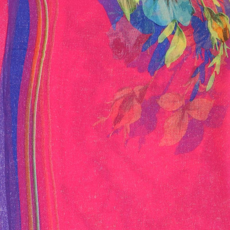 Fashion, accesorii si bijuterii - Femei - Accesorii femei - Esarfe si fulare femei - Esarfa, de dama, Buticcochet, din poliester, imprimeu cu trandafiri, 50x160 cm, Fucsia - ES1822 - Infinity.ro