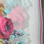 Fashion, accesorii si bijuterii - Femei - Accesorii femei - Esarfe si fulare femei - Esarfa, de dama, Buticcochet, din poliester, imprimeu cu trandafiri, 50x160 cm, Gri - ES1823 - Infinity.ro