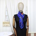 Fashion, accesorii si bijuterii - Femei - Accesorii femei - Esarfe si fulare femei - Esarfa, de dama, Buticcochet, din poliester, imprimeu cu trandafiri, 50x160 cm, Albastru - ES1824 - Infinity.ro