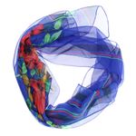 Fashion, accesorii si bijuterii - Femei - Accesorii femei - Esarfe si fulare femei - Esarfa, de dama, Buticcochet, din poliester, imprimeu cu trandafiri, 50x160 cm, Albastru - ES1824 - Infinity.ro
