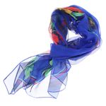 Fashion, accesorii si bijuterii - Femei - Accesorii femei - Esarfe si fulare femei - Esarfa, de dama, Buticcochet, din poliester, imprimeu cu trandafiri, 50x160 cm, Albastru - ES1824 - Infinity.ro