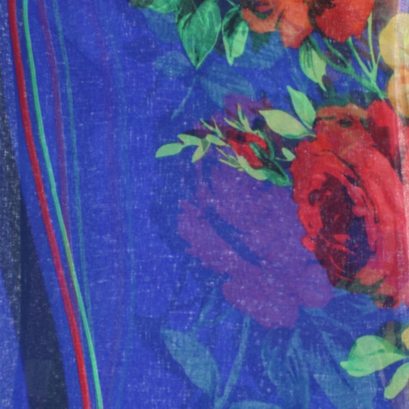 Fashion, accesorii si bijuterii - Femei - Accesorii femei - Esarfe si fulare femei - Esarfa, de dama, Buticcochet, din poliester, imprimeu cu trandafiri, 50x160 cm, Albastru - ES1824 - Infinity.ro