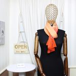 Fashion, accesorii si bijuterii - Femei - Accesorii femei - Esarfe si fulare femei - Esarfa, de dama, Buticcochet, din poliester, imprimeu cu pasari, 50x150 cm, Portocaliu - ES1981 - Infinity.ro