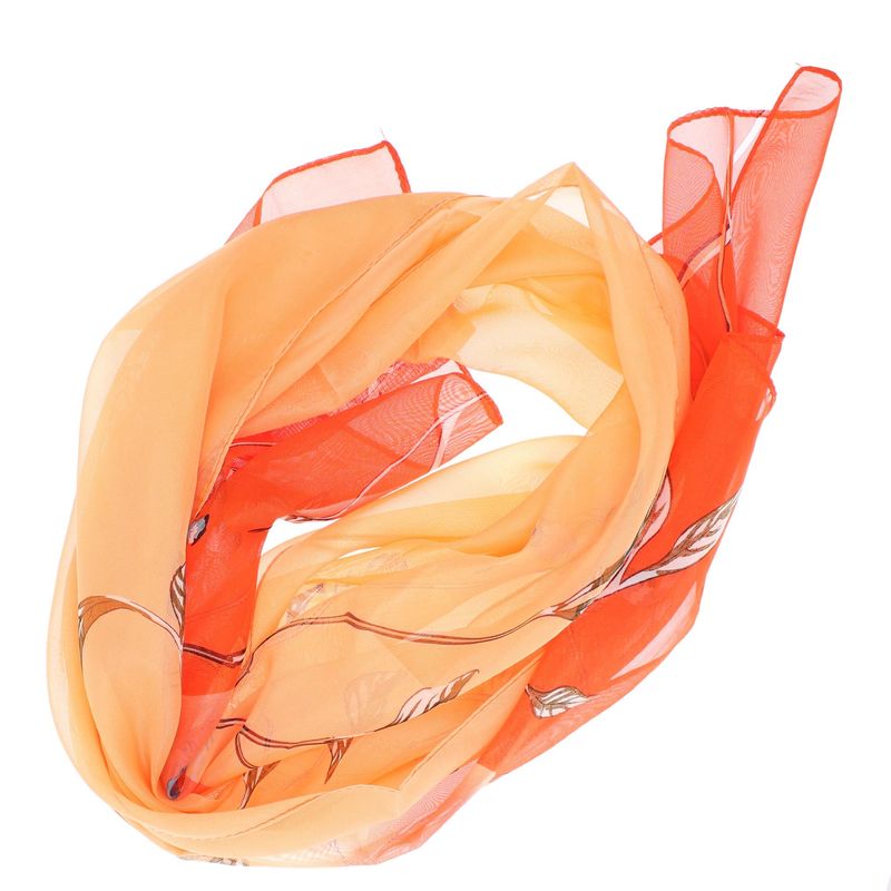 Fashion, accesorii si bijuterii - Femei - Accesorii femei - Esarfe si fulare femei - Esarfa, de dama, Buticcochet, din poliester, imprimeu cu pasari, 50x150 cm, Portocaliu - ES1981 - Infinity.ro