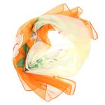 Fashion, accesorii si bijuterii - Femei - Accesorii femei - Esarfe si fulare femei - Esarfa, de dama, Buticcochet, din poliester, imprimeu cu flori,  50x150 cm, Portocaliu - ES1918 - Infinity.ro