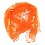 Fashion, accesorii si bijuterii - Femei - Accesorii femei - Esarfe si fulare femei - Esarfa, de dama, Buticcochet, din poliester, imprimeu cu magnolie, 50x150 cm, Portocaliu - ES1964 - Infinity.ro