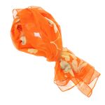 Fashion, accesorii si bijuterii - Femei - Accesorii femei - Esarfe si fulare femei - Esarfa, de dama, Buticcochet, din poliester, imprimeu cu magnolie, 50x150 cm, Portocaliu - ES1964 - Infinity.ro