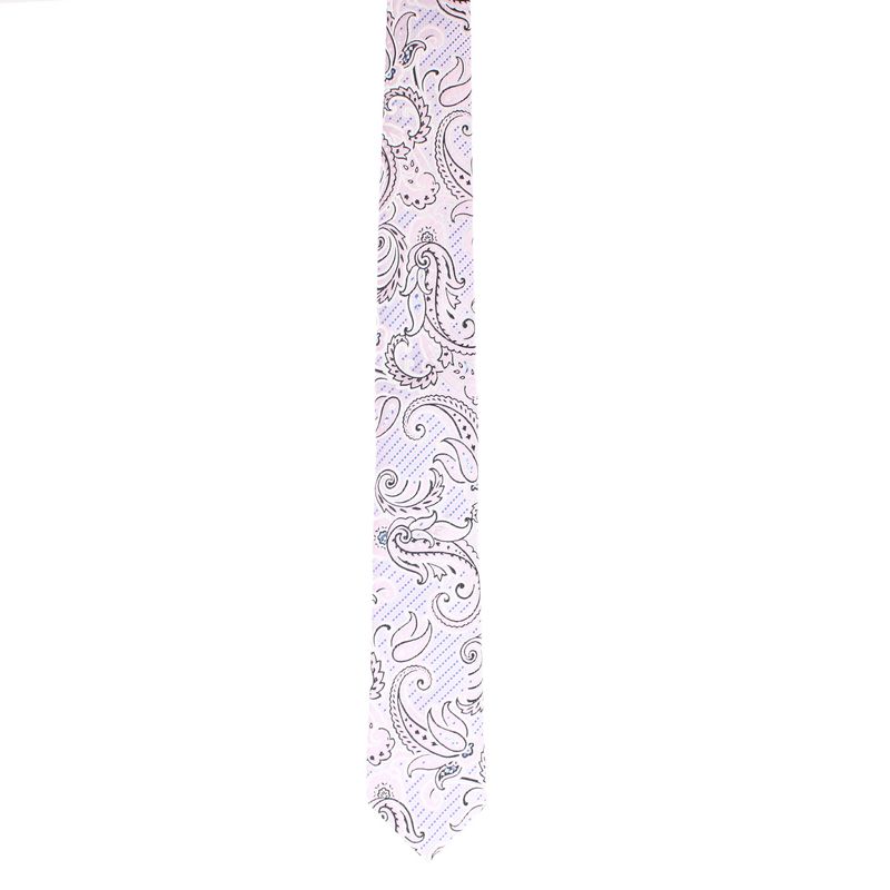 Fashion, accesorii si bijuterii - Barbati - Accesorii barbati - Cravate si papioane barbati - Set cravata si batista, Buticcochet, din material sintetic, 148 x 6 cm, model stilizat, Lila - SETC244 - Infinity.ro