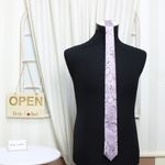 Fashion, accesorii si bijuterii - Barbati - Accesorii barbati - Cravate si papioane barbati - Set cravata si batista, Buticcochet, din material sintetic, 148 x 6 cm, model stilizat, Lila - SETC244 - Infinity.ro