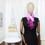 Fashion, accesorii si bijuterii - Femei - Accesorii femei - Esarfe si fulare femei - Esarfa, de dama, Buticcochet, din poliester, imprimeu cu pasari, 50x150 cm, Roz - ES1980 - Infinity.ro