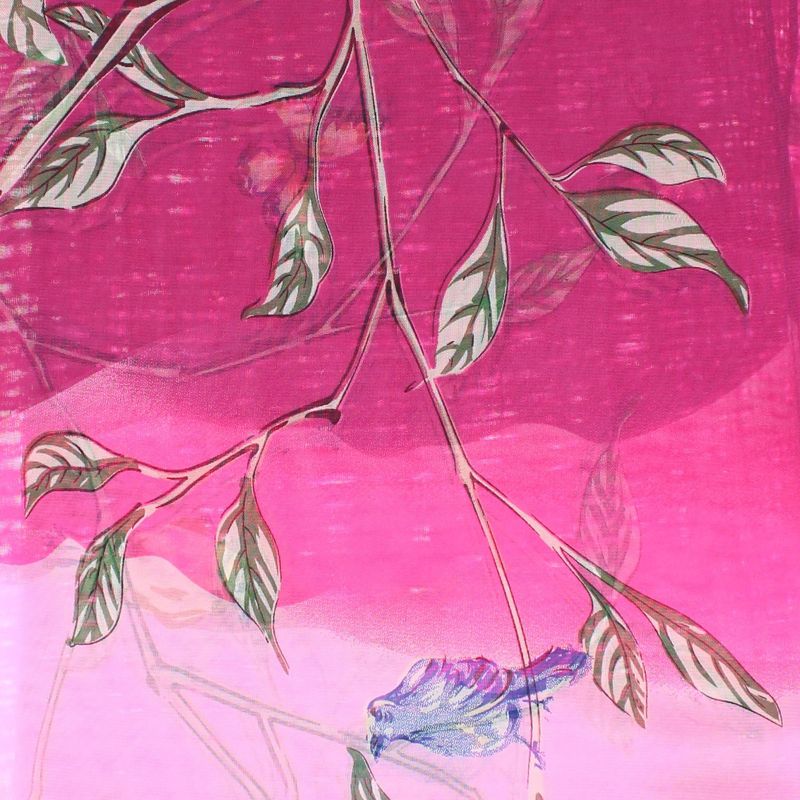 Fashion, accesorii si bijuterii - Femei - Accesorii femei - Esarfe si fulare femei - Esarfa, de dama, Buticcochet, din poliester, imprimeu cu pasari, 50x150 cm, Roz - ES1980 - Infinity.ro