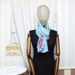 Fashion, accesorii si bijuterii - Femei - Accesorii femei - Esarfe si fulare femei - Esarfa, de dama, Buticcochet, din poliester, imprimeu cu floricele, 50x160 cm, Albastru - ES1809 - Infinity.ro