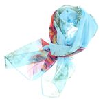 Fashion, accesorii si bijuterii - Femei - Accesorii femei - Esarfe si fulare femei - Esarfa, de dama, Buticcochet, din poliester, imprimeu cu floricele, 50x160 cm, Albastru - ES1809 - Infinity.ro