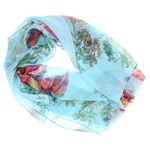 Fashion, accesorii si bijuterii - Femei - Accesorii femei - Esarfe si fulare femei - Esarfa, de dama, Buticcochet, din poliester, imprimeu cu floricele, 50x160 cm, Albastru - ES1809 - Infinity.ro