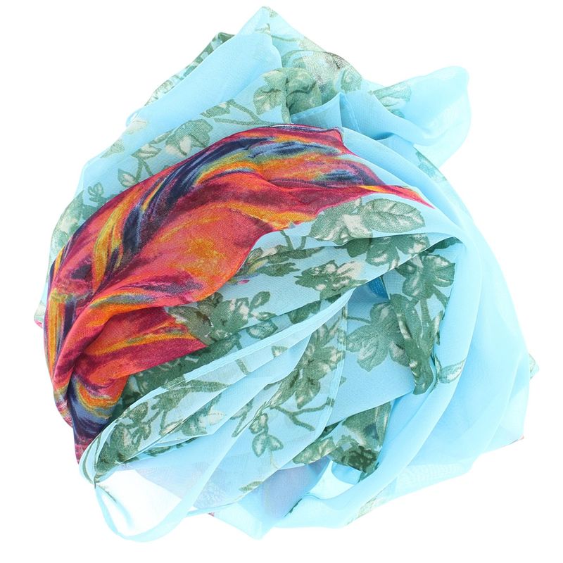 Fashion, accesorii si bijuterii - Femei - Accesorii femei - Esarfe si fulare femei - Esarfa, de dama, Buticcochet, din poliester, imprimeu cu floricele, 50x160 cm, Albastru - ES1809 - Infinity.ro