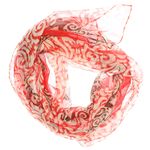 Fashion, accesorii si bijuterii - Femei - Accesorii femei - Esarfe si fulare femei - Esarfa, de dama, Buticcochet, din poliester, imprimeu stilizat, 50x160 cm, Rosu - ES1818 - Infinity.ro