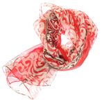 Fashion, accesorii si bijuterii - Femei - Accesorii femei - Esarfe si fulare femei - Esarfa, de dama, Buticcochet, din poliester, imprimeu stilizat, 50x160 cm, Rosu - ES1818 - Infinity.ro