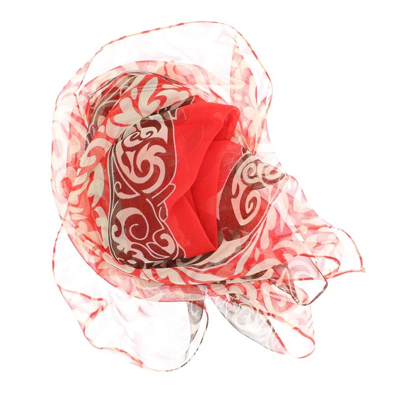 Fashion, accesorii si bijuterii - Femei - Accesorii femei - Esarfe si fulare femei - Esarfa, de dama, Buticcochet, din poliester, imprimeu stilizat, 50x160 cm, Rosu - ES1818 - Infinity.ro