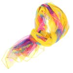 Fashion, accesorii si bijuterii - Femei - Accesorii femei - Esarfe si fulare femei - Esarfa, de dama, Buticcochet, din poliester, imprimeu cu pene, 50x160 cm, Galben - ES1814 - Infinity.ro