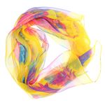 Fashion, accesorii si bijuterii - Femei - Accesorii femei - Esarfe si fulare femei - Esarfa, de dama, Buticcochet, din poliester, imprimeu cu pene, 50x160 cm, Galben - ES1814 - Infinity.ro