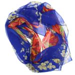 Fashion, accesorii si bijuterii - Femei - Accesorii femei - Esarfe si fulare femei - Esarfa, de dama, Buticcochet, din poliester, imprimeu cu floricele, 50x160 cm, Albastru electric - ES1812 - Infinity.ro