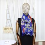 Fashion, accesorii si bijuterii - Femei - Accesorii femei - Esarfe si fulare femei - Esarfa, de dama, Buticcochet, din poliester, imprimeu cu floricele, 50x160 cm, Albastru electric - ES1812 - Infinity.ro