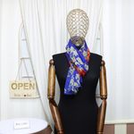 Fashion, accesorii si bijuterii - Femei - Accesorii femei - Esarfe si fulare femei - Esarfa, de dama, Buticcochet, din poliester, imprimeu cu floricele, 50x160 cm, Albastru electric - ES1812 - Infinity.ro