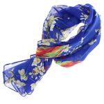 Fashion, accesorii si bijuterii - Femei - Accesorii femei - Esarfe si fulare femei - Esarfa, de dama, Buticcochet, din poliester, imprimeu cu floricele, 50x160 cm, Albastru electric - ES1812 - Infinity.ro
