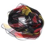 Fashion, accesorii si bijuterii - Femei - Accesorii femei - Esarfe si fulare femei - Esarfa, de dama, Buticcochet, din poliester, imprimeu cu frunze, 50x160 cm, Negru - ES1808 - Infinity.ro