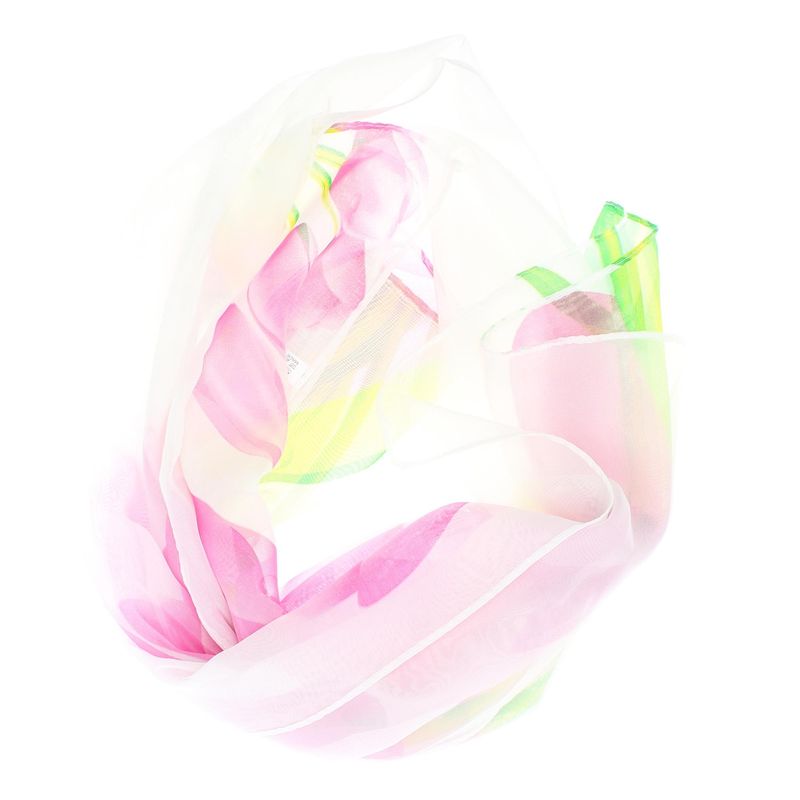 Fashion, accesorii si bijuterii - Femei - Accesorii femei - Esarfe si fulare femei - Esarfa, de dama, Buticcochet, din poliester, imprimeu cu lalele, 50x150 cm, Alb - ES1959 - Infinity.ro