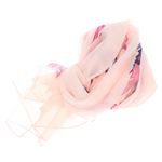 Fashion, accesorii si bijuterii - Femei - Accesorii femei - Esarfe si fulare femei - Esarfa, de dama, Buticcochet, din poliester, imprimeu cu frunze, 50x160 cm, Roz pal - ES1795 - Infinity.ro