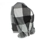Fashion, accesorii si bijuterii - Femei - Accesorii femei - Esarfe si fulare femei - Esarfa, de dama, Buticcochet, Casmir, cu franjuri, model cu patratele, 70x170 cm, Negru - ES2869 - Infinity.ro