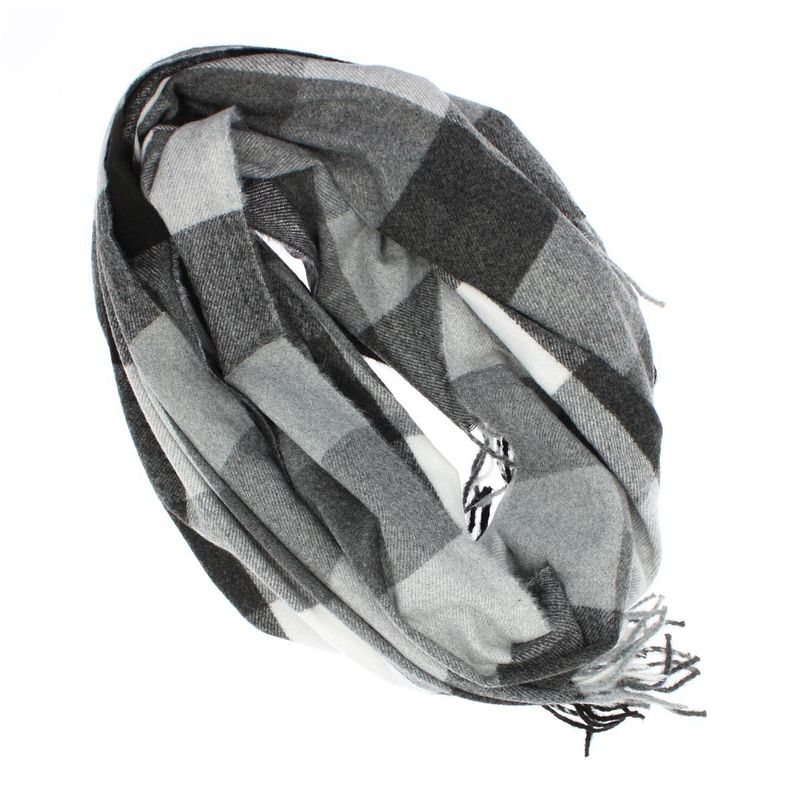 Fashion, accesorii si bijuterii - Femei - Accesorii femei - Esarfe si fulare femei - Esarfa, de dama, Buticcochet, Casmir, cu franjuri, model cu patratele, 70x170 cm, Negru - ES2869 - Infinity.ro