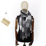 Fashion, accesorii si bijuterii - Femei - Accesorii femei - Esarfe si fulare femei - Esarfa, de dama, Buticcochet, Casmir, cu franjuri, model cu patratele, 70x170 cm, Negru - ES2869 - Infinity.ro