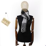 Fashion, accesorii si bijuterii - Femei - Accesorii femei - Esarfe si fulare femei - Esarfa, de dama, Buticcochet, Casmir, cu franjuri, model cu patratele, 70x170 cm, Negru - ES2869 - Infinity.ro