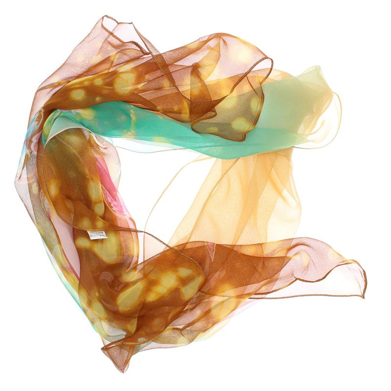 Fashion, accesorii si bijuterii - Femei - Accesorii femei - Esarfe si fulare femei - Esarfa, de dama, Buticcochet, din poliester, imprimeu cu flori, 50x160 cm, Maro - ES1785 - Infinity.ro