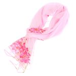 Fashion, accesorii si bijuterii - Femei - Accesorii femei - Esarfe si fulare femei - Esarfa, de dama, Buticcochet, din poliester, imprimeu cu flori, 50x150 cm, Roz - ES1976 - Infinity.ro