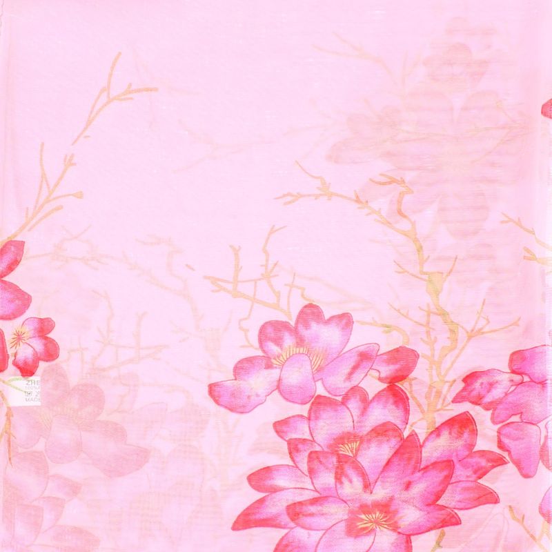 Fashion, accesorii si bijuterii - Femei - Accesorii femei - Esarfe si fulare femei - Esarfa, de dama, Buticcochet, din poliester, imprimeu cu flori, 50x150 cm, Roz - ES1976 - Infinity.ro
