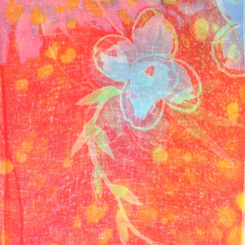 Fashion, accesorii si bijuterii - Femei - Accesorii femei - Esarfe si fulare femei - Esarfa, de dama, Buticcochet, din poliester, imprimeu cu flori, 50x160 cm, Rosu - ES1784 - Infinity.ro