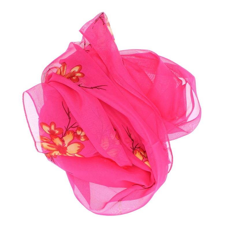 Fashion, accesorii si bijuterii - Femei - Accesorii femei - Esarfe si fulare femei - Esarfa, de dama, Buticcochet, din poliester, imprimeu cu flori si crengute, 50x150 cm, Fucsia - ES1953 - Infinity.ro