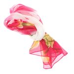 Fashion, accesorii si bijuterii - Femei - Accesorii femei - Esarfe si fulare femei - Esarfa, de dama, Buticcochet, din poliester, imprimeu cu frunze, 50x150 cm, Roz - ES1943 - Infinity.ro