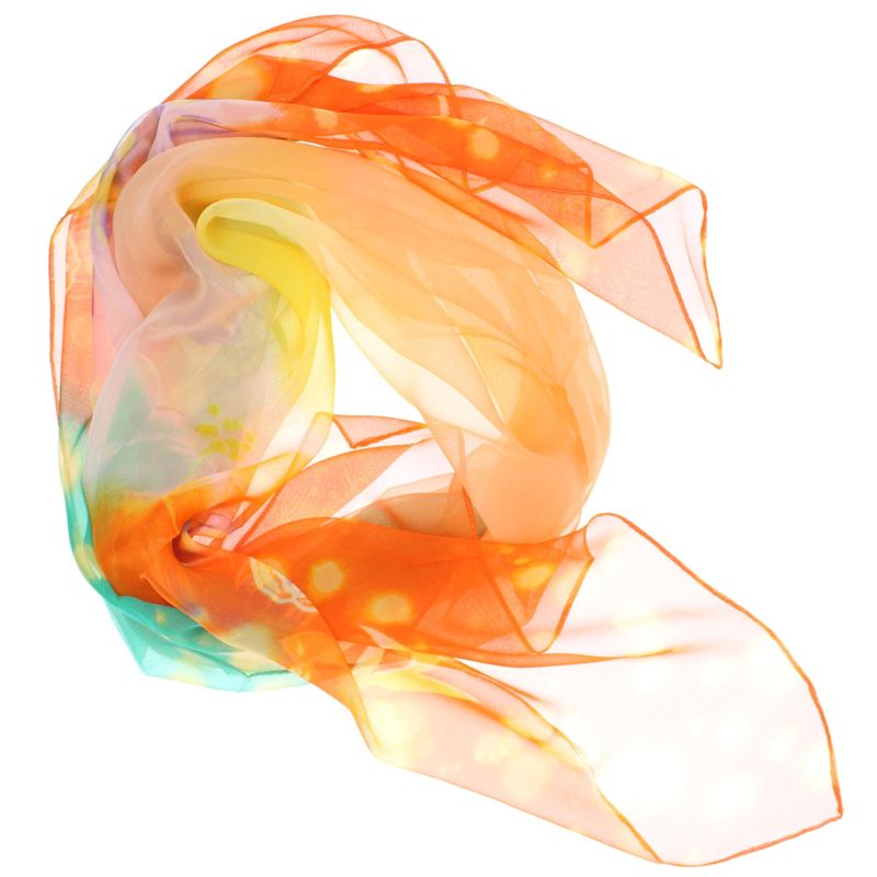 Fashion, accesorii si bijuterii - Femei - Accesorii femei - Esarfe si fulare femei - Esarfa, de dama, Buticcochet, din poliester, imprimeu cu flori, 50x160 cm, Portocaliu- ES1787 - Infinity.ro