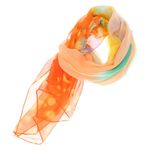 Fashion, accesorii si bijuterii - Femei - Accesorii femei - Esarfe si fulare femei - Esarfa, de dama, Buticcochet, din poliester, imprimeu cu flori, 50x160 cm, Portocaliu- ES1787 - Infinity.ro