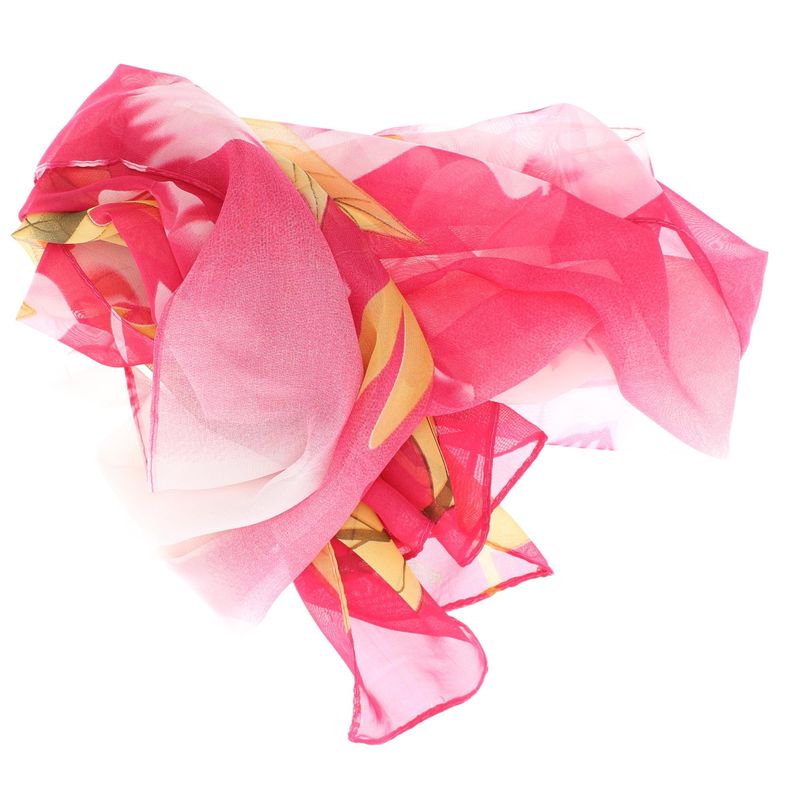 Fashion, accesorii si bijuterii - Femei - Accesorii femei - Esarfe si fulare femei - Esarfa, de dama, Buticcochet, din poliester, imprimeu cu frunze, 50x150 cm, Roz - ES1943 - Infinity.ro