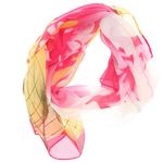 Fashion, accesorii si bijuterii - Femei - Accesorii femei - Esarfe si fulare femei - Esarfa, de dama, Buticcochet, din poliester, imprimeu cu frunze, 50x150 cm, Roz - ES1943 - Infinity.ro