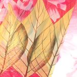 Fashion, accesorii si bijuterii - Femei - Accesorii femei - Esarfe si fulare femei - Esarfa, de dama, Buticcochet, din poliester, imprimeu cu frunze, 50x150 cm, Roz - ES1943 - Infinity.ro